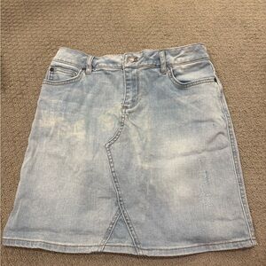 Garnet Hill Light Blue Denim Mini Skirt